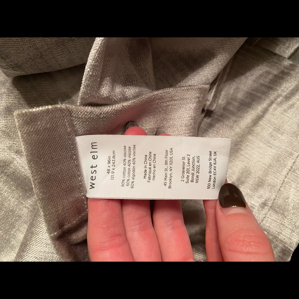 West Elm Velvet Platinum Curtains